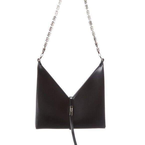Givenchy Handbags - GIVENCHY Cut Out Small Leather Shoulder Bag Black Leather Like New